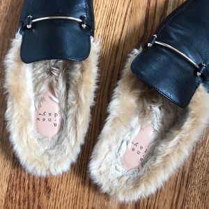 A New Day Faux-Fur Lined Open-back Loafers